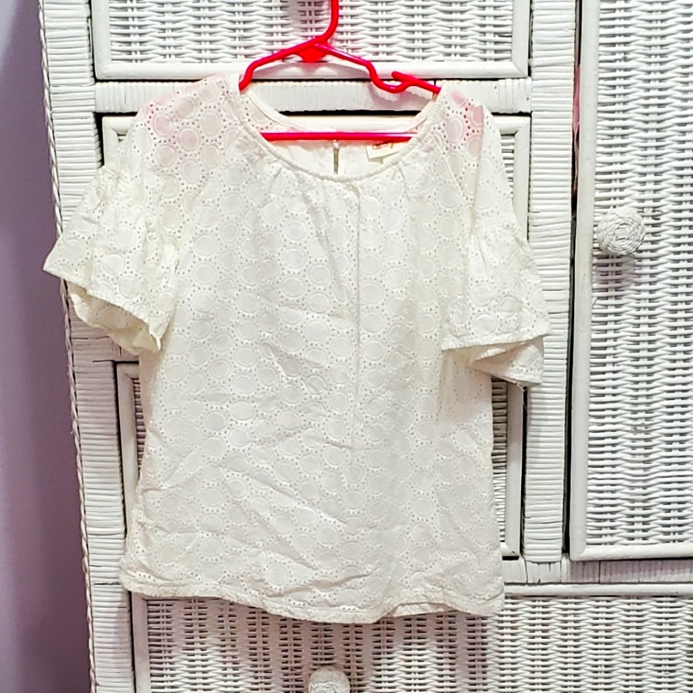 Girls White Dressy Top Size 6X